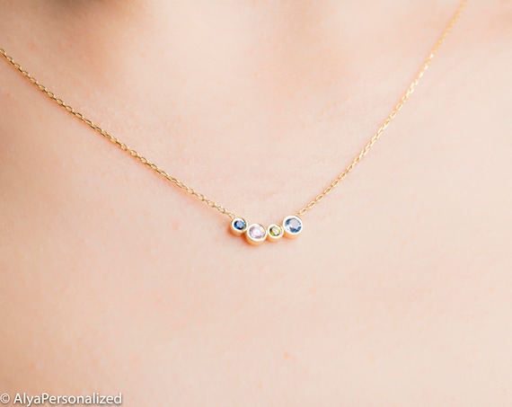 Mothers Necklace Birthstone Mothers Day 