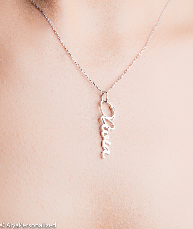 Personalized Necklace Silver Name Necklace Custom Name Etsy