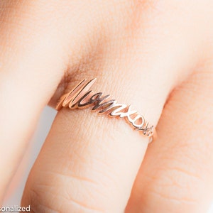 Custom Handwriting Ring Personalized Jewelry Custom Handwriting Jewelry Personalized Gift Personalized Bridesmaid Gift, New Mom Gift image 2