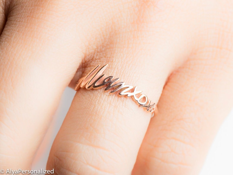 Custom Handwriting Ring Personalized Jewelry Custom Handwriting Jewelry Personalized Gift Personalized Bridesmaid Gift, New Mom Gift image 2