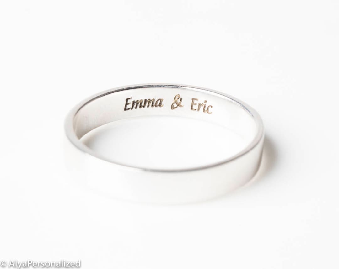 Mens Ring Engraved, Mens Wedding Band, Personalized Mens Gift, Mens ...