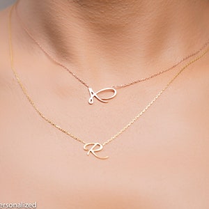 Initial Necklace Gold 14K, Letter Necklace, Dainty Gold Necklace, Personalized Jewelry For Women, Gifts for Her, Necklaces for Women