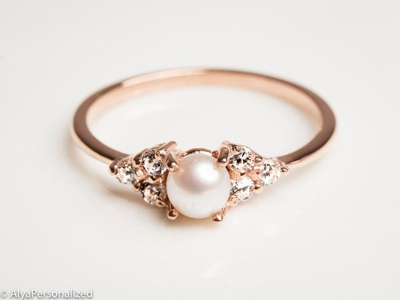 Bridal Pearl Ring | Rebekajewelry