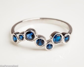 Sapphire Jewelry - Birthstone Jewelry - Gemstone Ring - Unique Silver Ring - Dainty Silver Ring - Sapphire Ring - Gemstone Jewelry