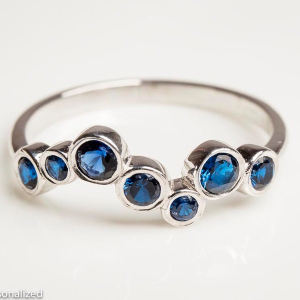 Sapphire Jewelry - Birthstone Jewelry - Gemstone Ring - Unique Silver Ring - Dainty Silver Ring - Sapphire Ring - Gemstone Jewelry