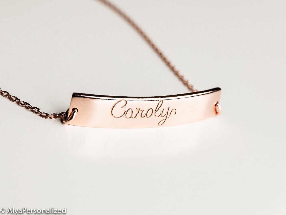Name Plate Bracelet Personalized Bracelet Bridesmaid Etsy
