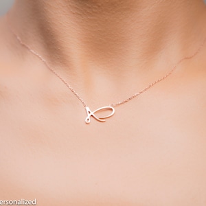 Personalized 14k Gold Initial Letter Necklace, Dainty Necklace Charms, Initial Jewelry, Necklaces for Women, Personalized Gifts for Her