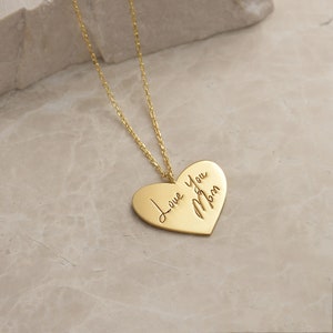Jóias de caligrafia personalizada colar personalizado ouro real caligrafia colar memorial presente feito à mão presente de feriado exclusivo para ela
