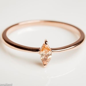 Simple Gold Ring Thin Rose Gold Ring Citrine Jewelry Citrine Ring Thin Minimalist Ring Simple Ring Delicate Ring image 1