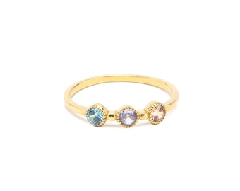 Personalized Birthstone Jewelry, Mothers Ring GemStone Jewelry Gift for Mom