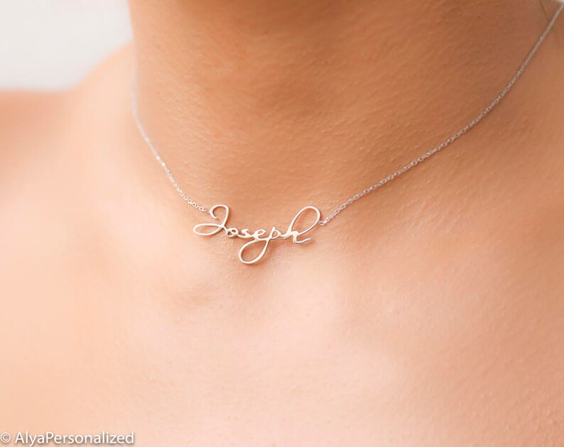 Rose Gold Choker Necklace Personalized Choker Necklace Custom Name Choker Name Plate Choker Custom Jewelry image 7