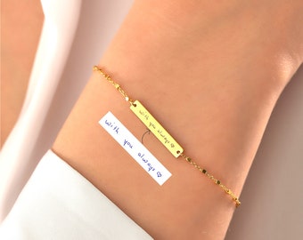 Personalized Handwriting Jewelry Bracelet for Women - Personalized Birthday Gift For Her - Minimalist Gold Jewelry - Friendship Bracelet