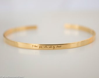 Personalized Handwriting Bracelet - Bracelets For Women, Handwriting Jewelry Gifts - Personalized Gift, Friendship Bracelet, Gifts for Her