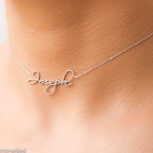 Custom Name Necklace Silver Chokers for Women Dainty Silver Choker Choker Name Necklace Layered Choker Necklace Bridesmaid Gift image 6