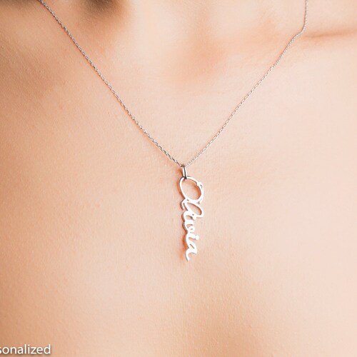 Personalized Necklace Silver Name Necklace Custom Name Etsy
