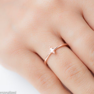 Simple Gold Ring Thin Rose Gold Ring Citrine Jewelry Citrine Ring Thin Minimalist Ring Simple Ring Delicate Ring image 4