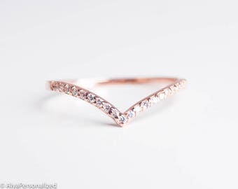 14k Rose Gold Womens Wedding Band Ring - Wedding Ring Rose Gold,Promise Ring - Wedding Rings - Diamond Eternity Band - Stacking Wedding Band