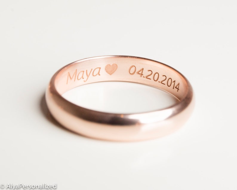 Engraved Wedding Band Set Wedding Ring Set Wedding Bands - Etsy