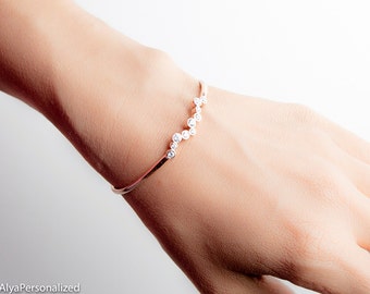 Rose Gold Cuff Bracelet - Bangle Bracelet - Dainty Bracelet - Minimalist Jewelry - Rose Gold Jewelry - Modern Jewelry