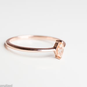Simple Gold Ring Thin Rose Gold Ring Citrine Jewelry Citrine Ring Thin Minimalist Ring Simple Ring Delicate Ring image 3