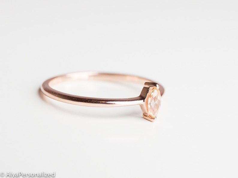 Simple Gold Ring Thin Rose Gold Ring Citrine Jewelry Citrine Ring Thin Minimalist Ring Simple Ring Delicate Ring image 3