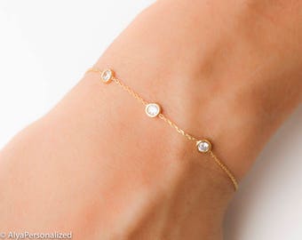 14K Gold Birthstone Bracelet -Bracelets for Women - Friendship Bracelet - Personalized Bracelet - Christmast Gift, Birthstone Jewelry