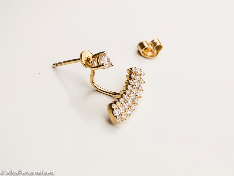 Gold Ear Jacket Earring Dainty Jewelry Dainty Gold Earrings Ear JAcket Gold Unique Jewelry Ear Climber Trending Jewelry