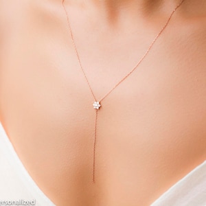 Rose Gold Y Necklace - Lariat Necklace - Layering Necklace - Handmade Necklace - Necklaces For Women - Minimalist Jewelry Gift For Her Women