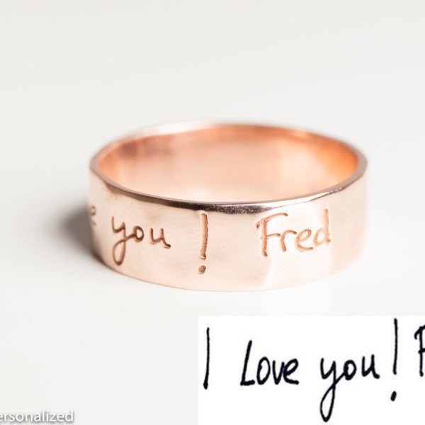 Personalized Signature Ring - Promise Ring For Her - Rose Gold Band - Valentines Day Gift - Girlfriend Gift-Gift For Sister-Handwritten Ring