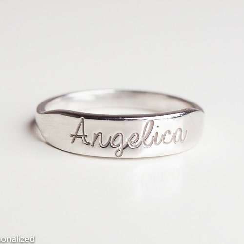 Sterling Silver Ring Custom Name Ring Ring Silver Etsy
