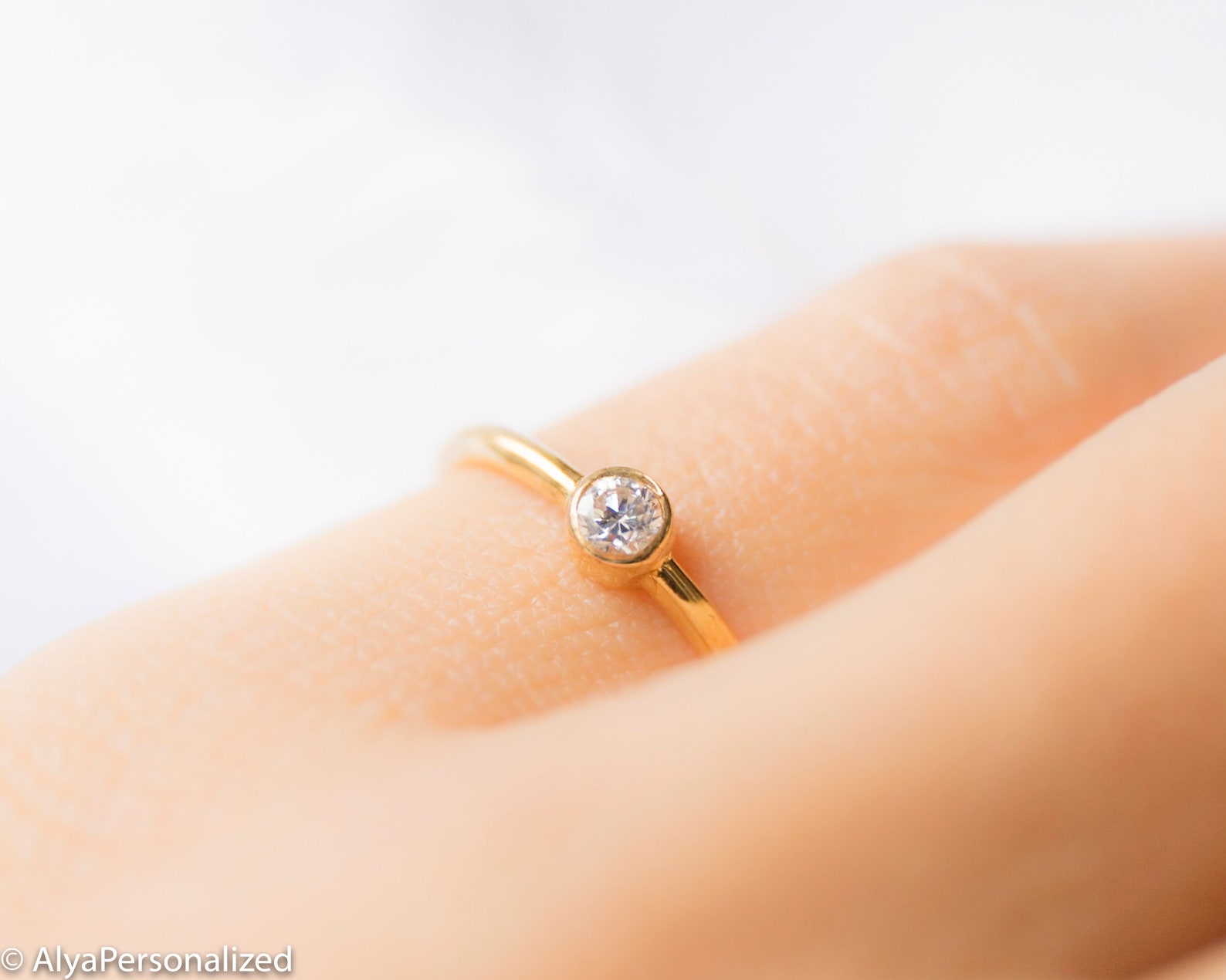 Solitaire Diamond Engagement Ring, Handmade Engagement Rings for Women ...
