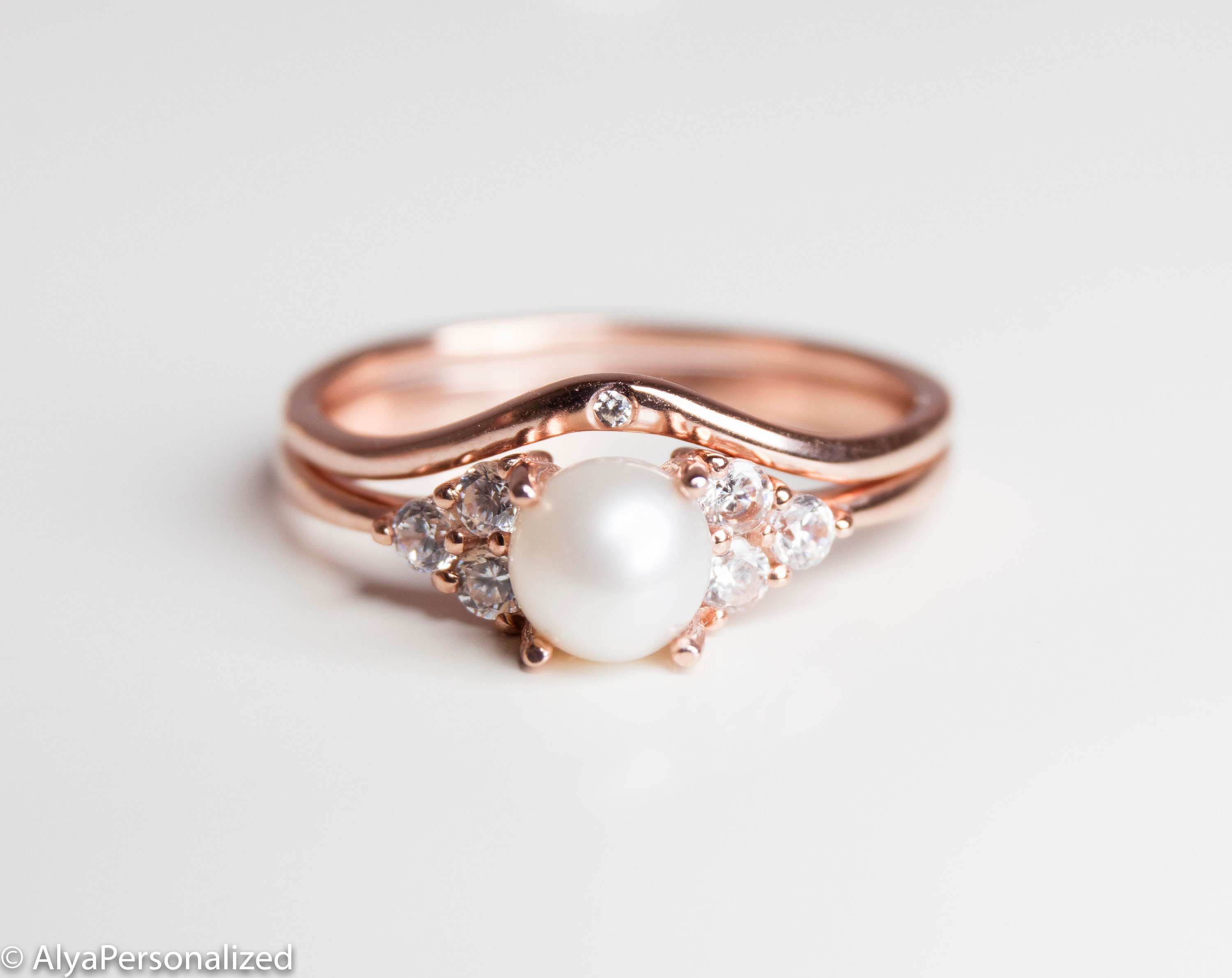 Pearl Wedding Rings With Diamonds