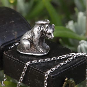 Antique Victorian White Metal Bear Fob Pendant
