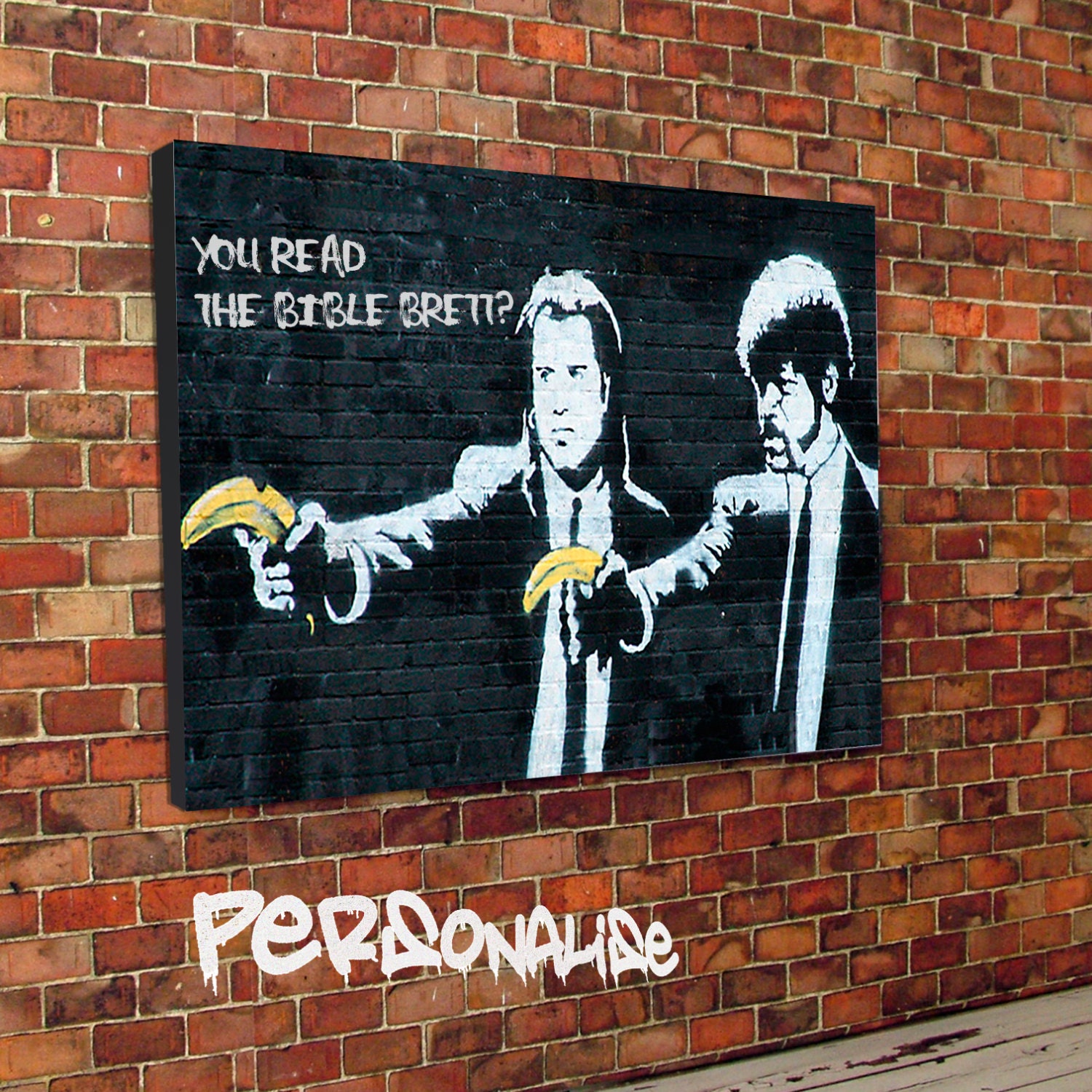 Banksy Canvas - Pulp Fiction Wall Art. Available in Various Banksy Canvas - Pulp Fiction Wall Art. Available in Various