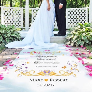 Butterfly Corinthians  Aisle Runner. Simply Beautiful Ceremony Carpet Decoration.