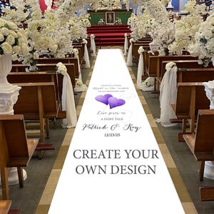 Create Your Own Personalised Wedding Aisle Runner.Church Aisle Carpet Decoration. Perfect For Wedding and Events