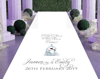 Wedding Aisle Runner - Tale As Old As Time Enchanted Rose  Beauty and the Beast Inspired Personalised Wedding Aisle Runner. Wedding décor