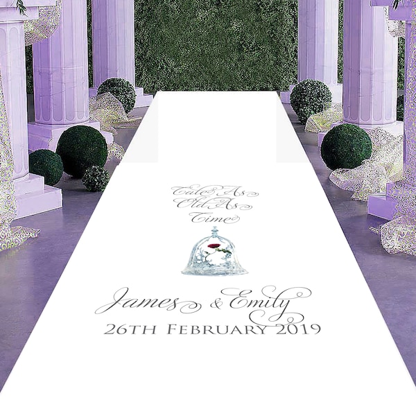 Wedding Aisle Runner - Tale As Old As Time Enchanted Rose  Beauty and the Beast Inspired Personalised Wedding Aisle Runner. Wedding décor