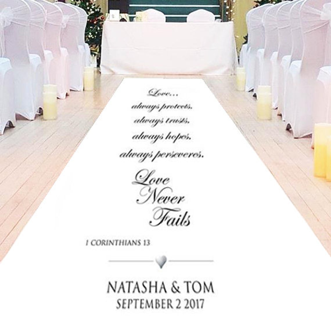 Personalised Wedding Aisle Runner for Ceremony and Wedding Etsy