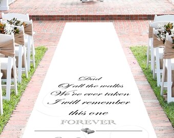 Personalised Wedding Aisle Runner "Walk of Love" Custom Church Wedding Carpet Decoration. Perfect Ceremony Finishing Touch