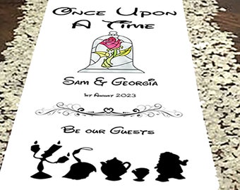 Wedding Aisle runner -Be Our Guests - Beauty and the Beast Inspired Personalised Wedding Aisle Runner. Custom Wedding  Decoration