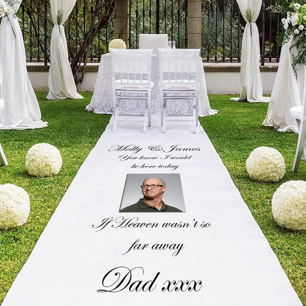 Wedding Memorial  Aisle Runner. Wedding Decorations, Aisle Runner Wedding, Photo Loved One in Heaven  Personalized Aisle Runner