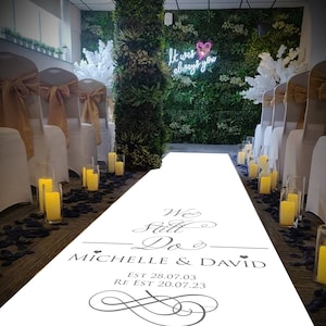 Anniversary Aisle Runner - Vow renewal Ailse Runner Personalized Wedding Aisle Runner. Wedding décor Anniversary Decoration