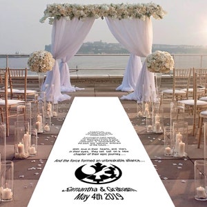 Sci-Fi Themed Personalised Wedding Aisle Runner. Rebel & Imperial Sci-Fi Themed Church Aisle Carpet Decoration