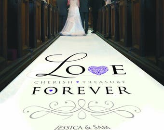 Personalised Wedding Aisle Runner for Ceremony and Wedding Venue Decor. Custom Printed Aisle Runner  LOVE Wedding Design
