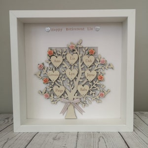 Personalised Retirement Family Tree Friend Work Colleague Leaving Parents Wedding Anniversary Frame Mothers Fathers Day Valentines Birthday