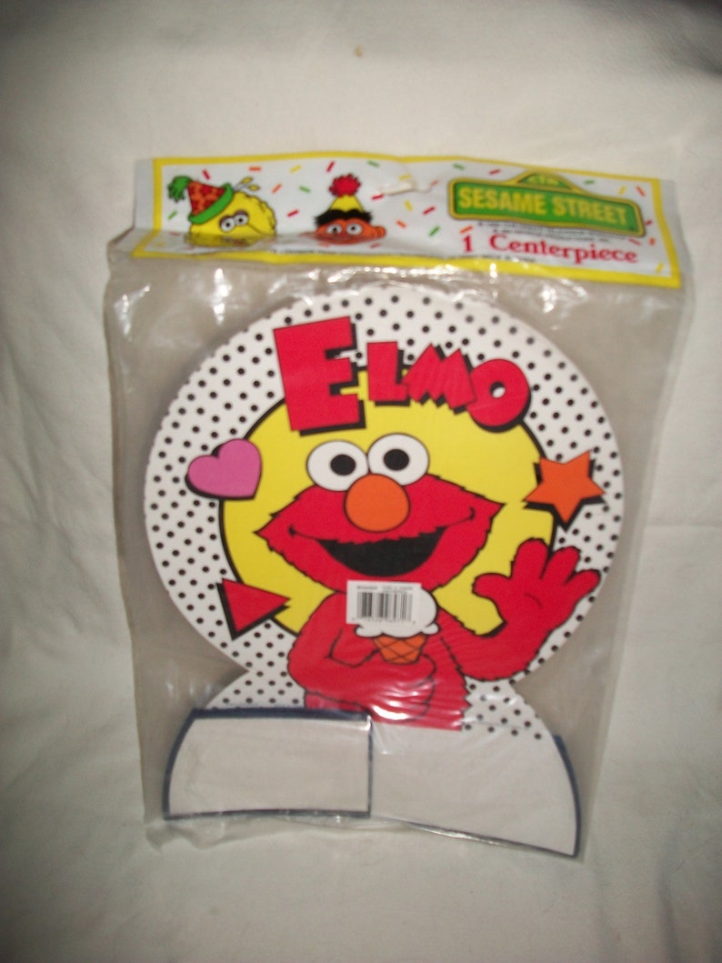 12.5 x 9.5, Vintage 1990 Seseme Street Elmo Paper Centerpiece