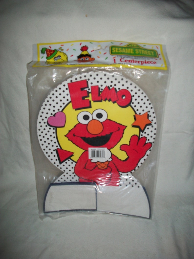 12.5 x 9.5, Vintage 1990 Seseme Street Elmo Paper Centerpiece