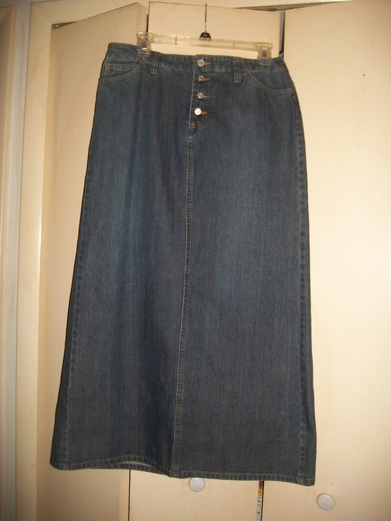 gap long denim skirt