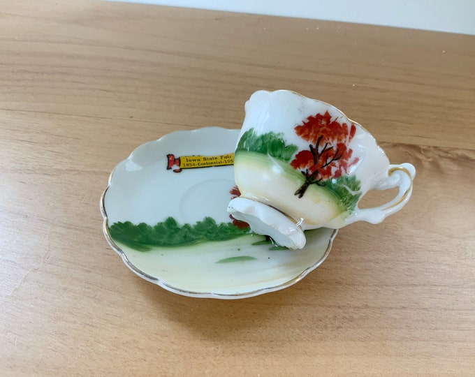Vintage Toy Iowa State Fair Souvenir Cup and Saucer, Farmhouse, Centennial 1954 Etsy